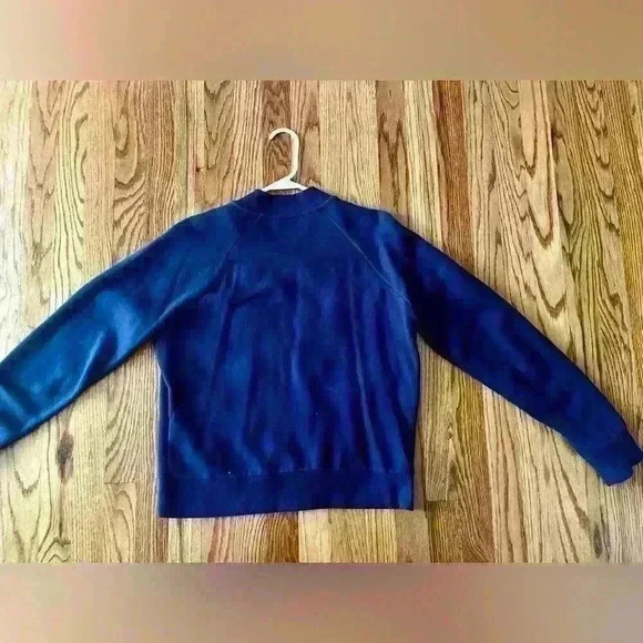 BANANA REPUBLIC - Jeweled Bomber Jacket. Navy with Fleece Lining. Medium - Picture 11 of 11